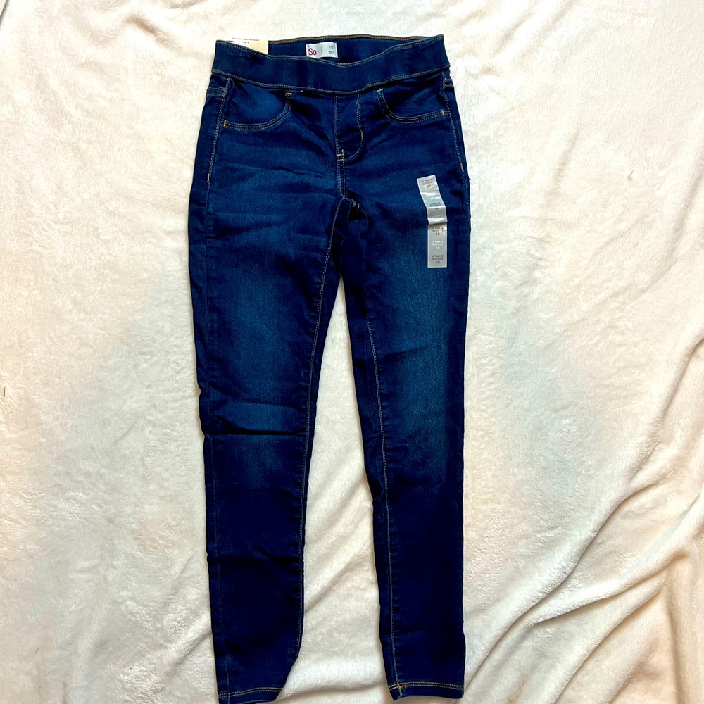 Juniors Mid Rise Ultimate Jegging Dark Blue